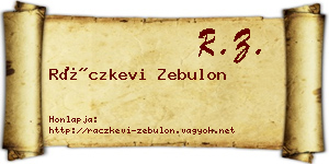 Ráczkevi Zebulon névjegykártya